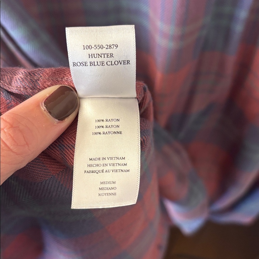 RAILS Plaid Hunter Plaid Button-Up Flannel Shirt M - Picture 8 of 9